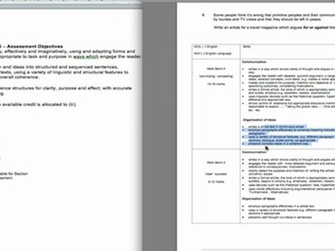 GCSE English Language: AQA Paper - Section B Mark Scheme