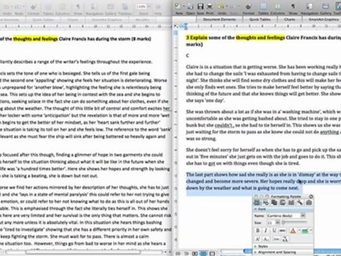 GCSE English Language: A/C Grade Answer Comparison - Question 3 (AQA Exam Revision)