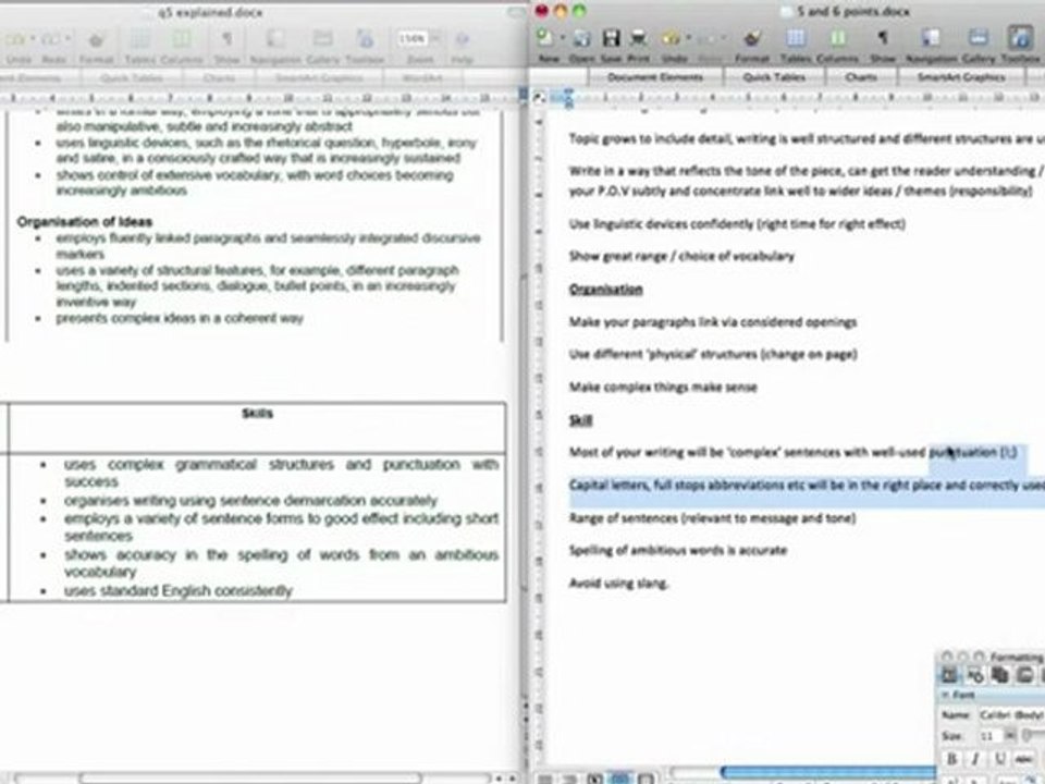 GCSE English Language: Writing to Describe and Explain - AQA Questions 5 & 6 Mark Scheme (2/2)