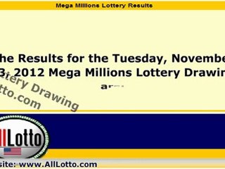 Mega Millions Lottery Drawing Results for November 13, 2012