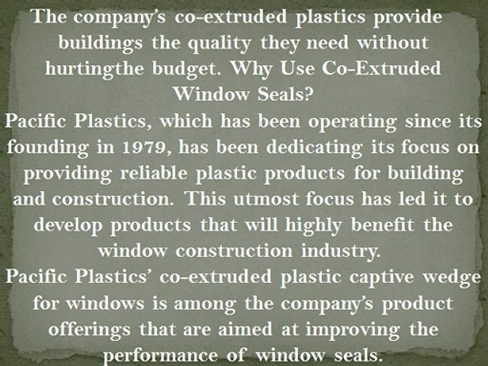 Co-Extruded Products from Pacific Plastics