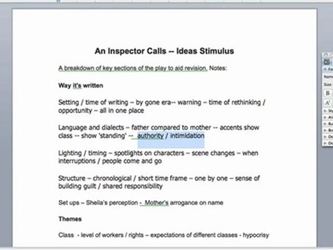 GCSE English Literature: An Inspector Calls - Way It's Written (Essay Notes 1/4)