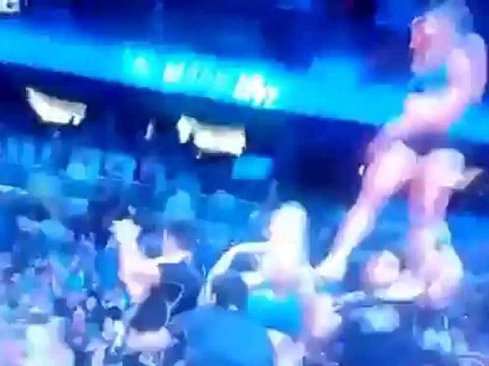 NBA Cheerleader Takes Scary Halftime Fall