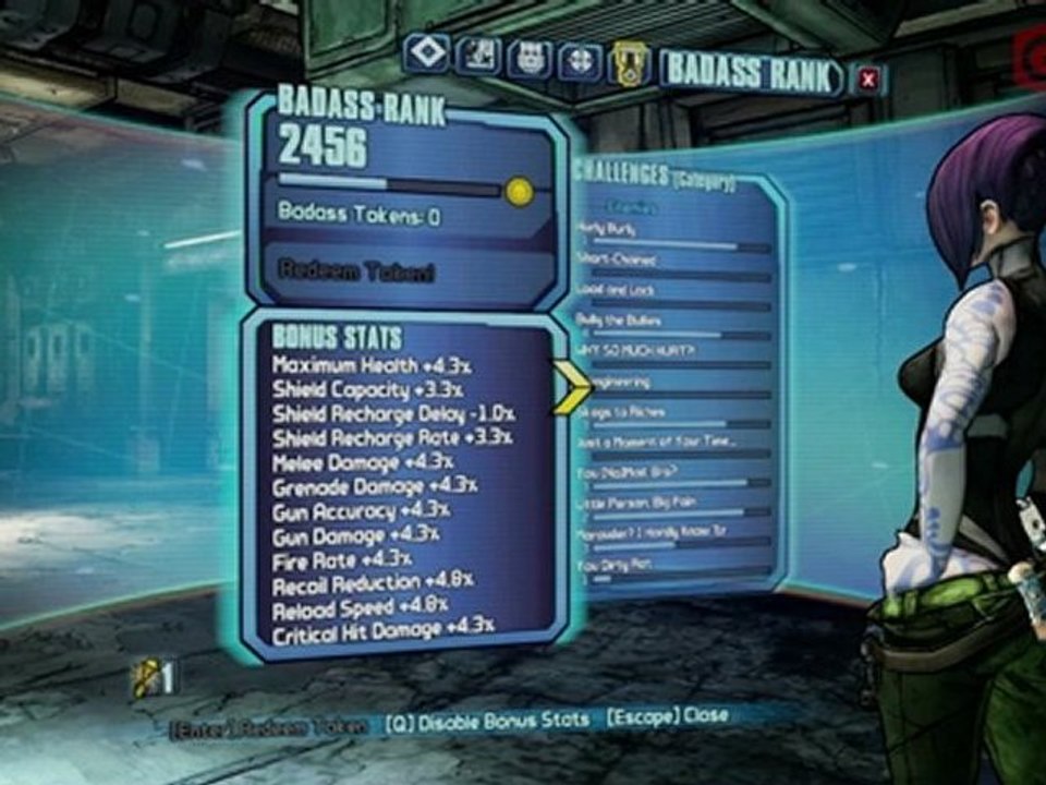 Borderlands 2 Tips n Tactics: Badass Ranks, Tokens, and Stat Bonuses ...