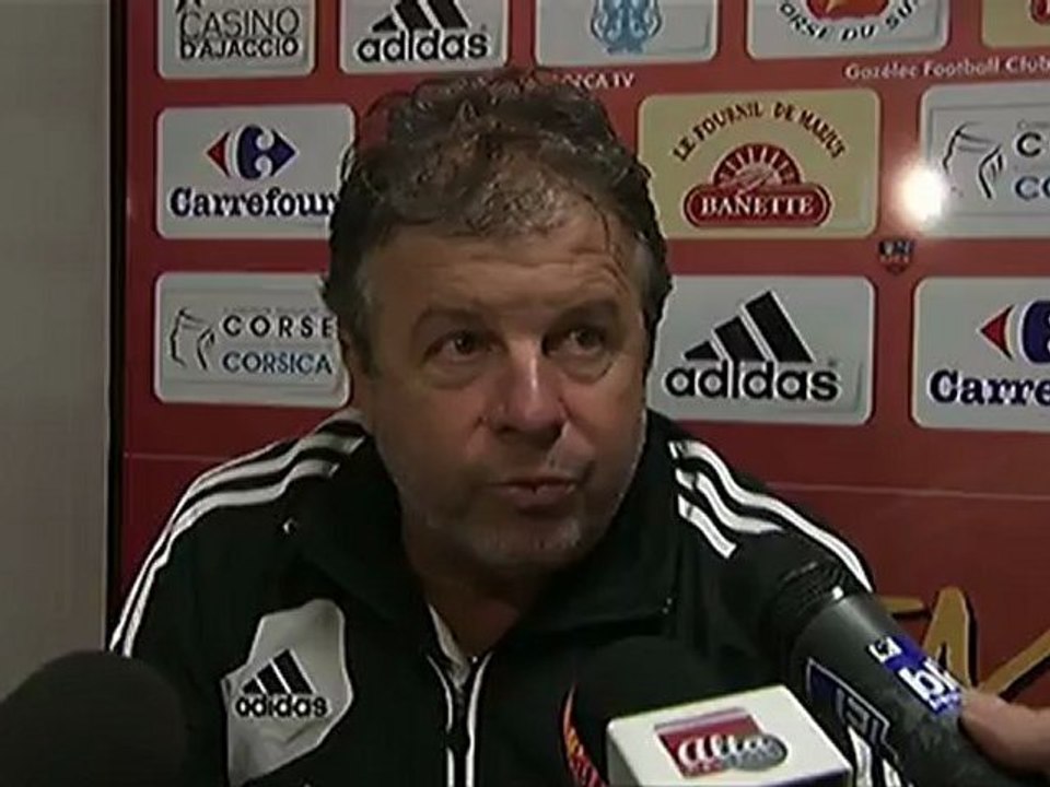 Conférence de presse GFC Ajaccio - Chamois Niortais : Jean-Michel  CAVALLI (GFCA) - Pascal GASTIEN (NIORT) - saison 2012/2013