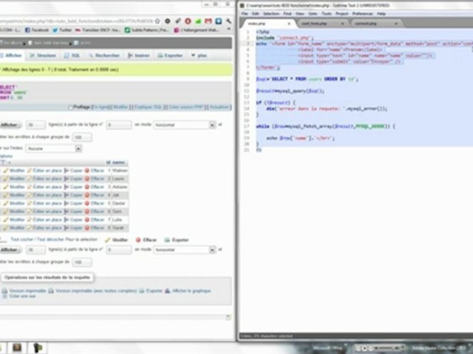 Créatiim - Comment utiliser les requêtes SQL "INSERT" et "SELECT" en PHP