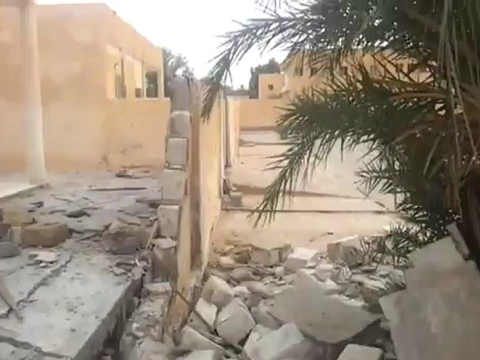 أثار القصف التي تعرضت له تيجي من مليشيات كاباو_ليبيا