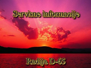 Servisne informacije radija D-65 za 15.Novembar 2012