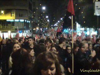 Aspecto de la Gran Vía de Murcia durante la manifestación #14N #huelgageneral #Murcia