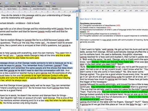 AQA Lit. Modern Texts: C grade response for Section B (Of Mice and Men)