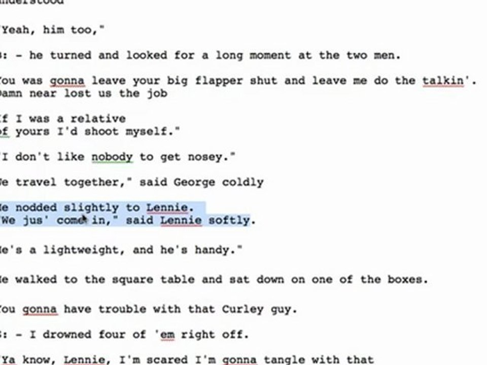 Of Mice and Men - George, Key Quotes - Section 2