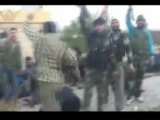 Rebels celebrate checkpoint takeover in Aleppo