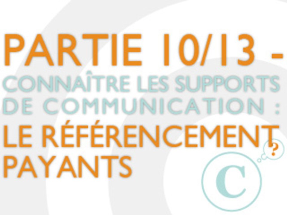 Le référencement payant - Connaître les supports de communication internet (10/13)