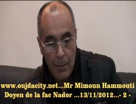 Mr Mimoune Hammouti Doyen de la La Faculté Puridisciplinaire de Nador / université Mohammed premier Oujda