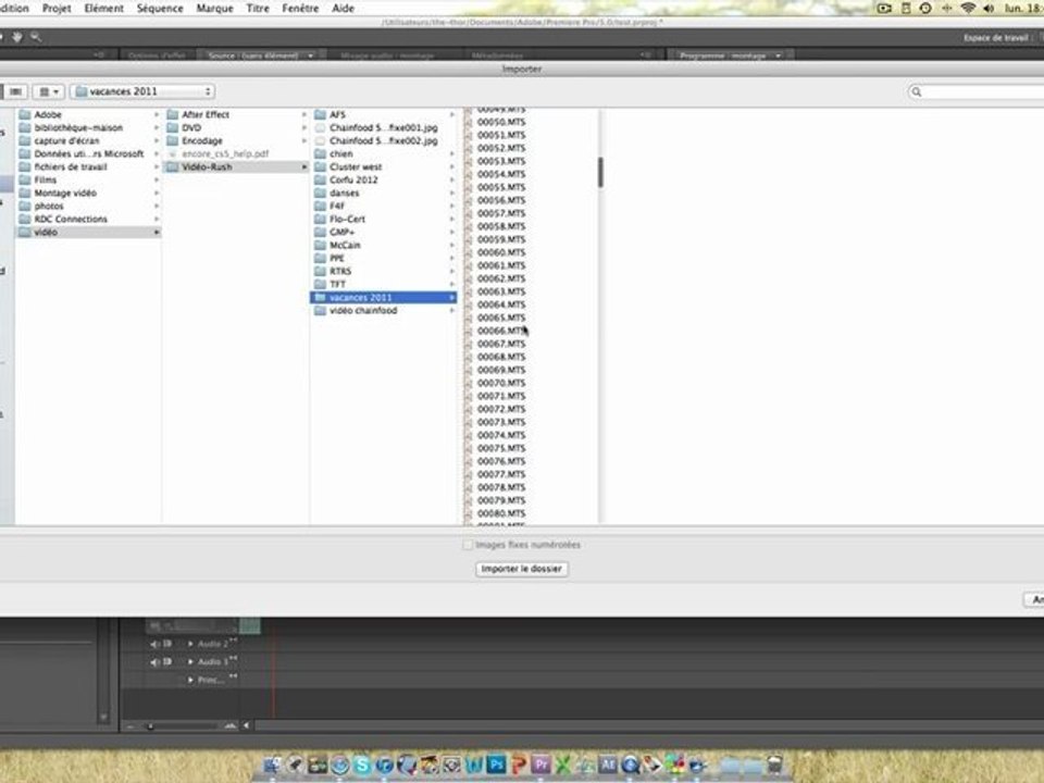 Importer un fichier vidéo dans Première Pro