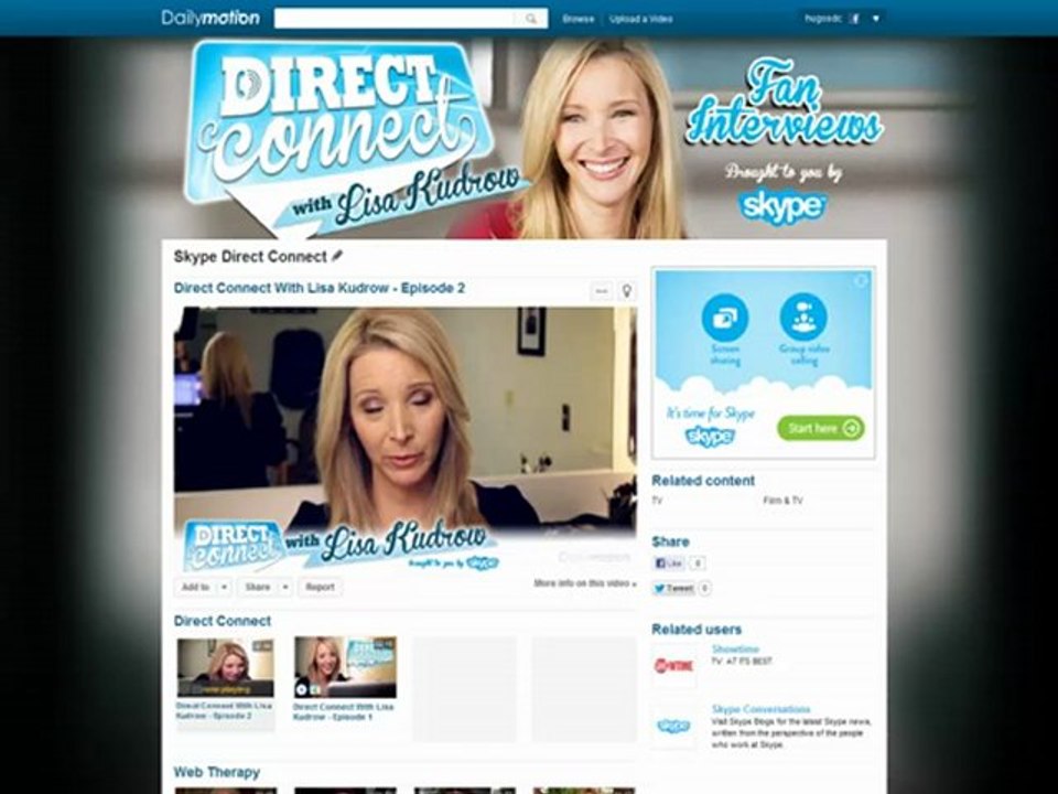 Skype Campaign featuring Lisa Kudrow - Dailymotion cocreation