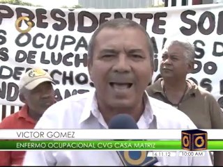 Enfermos ocupacionelaes de CVG  exigen seguro social al Gobierno Nacional