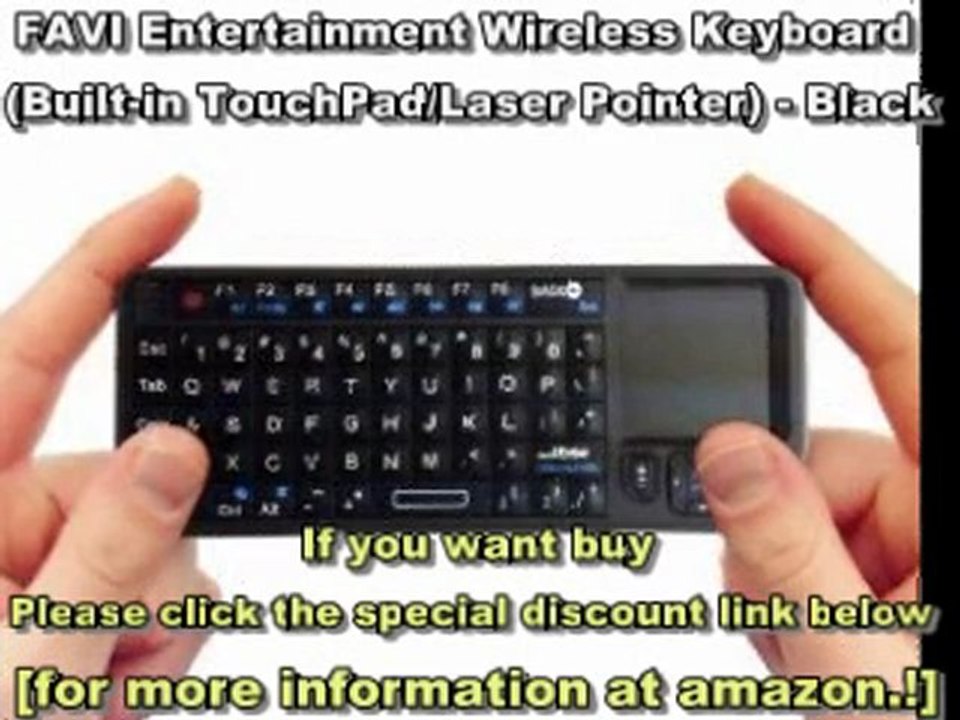 Best FAVI Entertainment Wireless Keyboard (Built-in TouchPad-Laser Pointer) - Black
