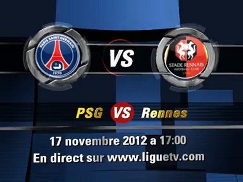 PSG Rennes streaming live en direct 17 novembre 2012