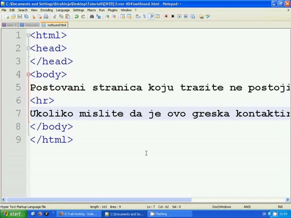 Kako napraviti Error 404 Page
