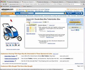 Aosom 2in1 Double Baby Bike Trailer/Stroller – Blue