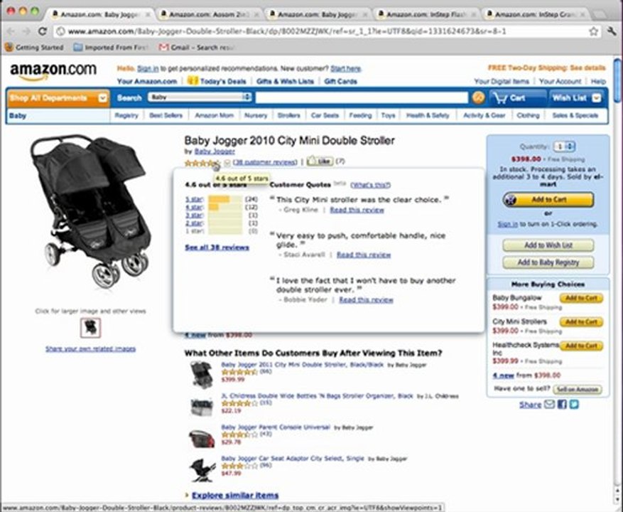 Baby Jogger 2010 City Mini Double Stroller Review