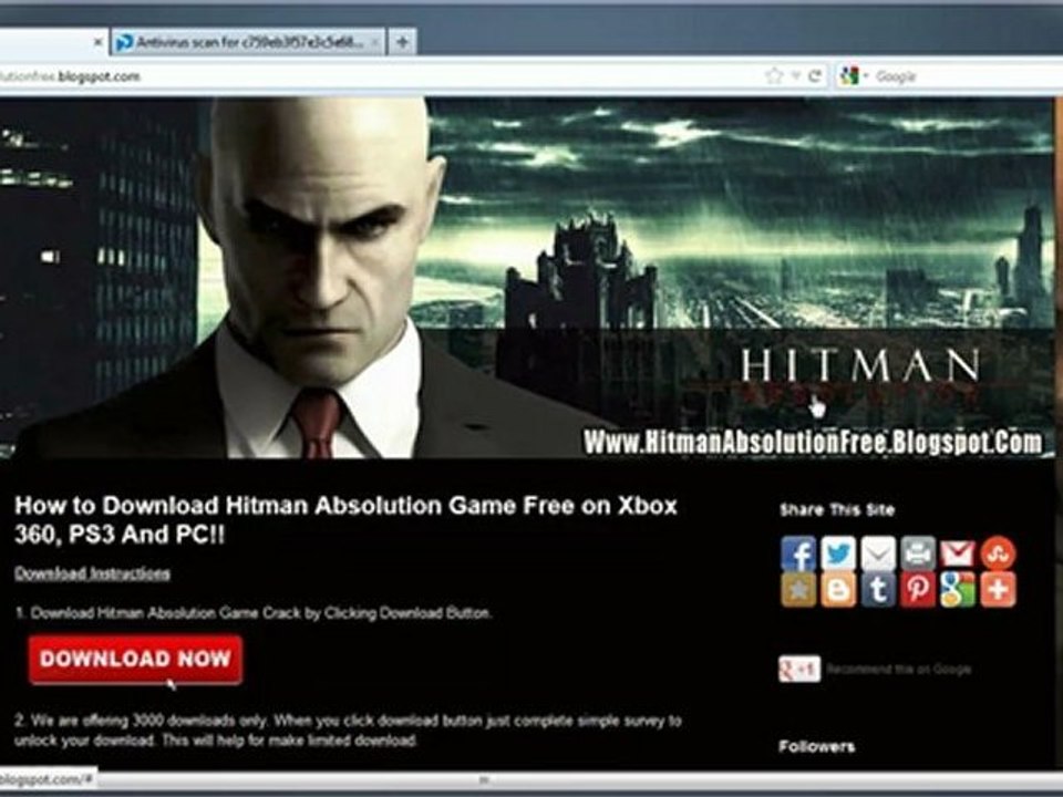 Hitman Absolution Game Skidrow Crack Free Download