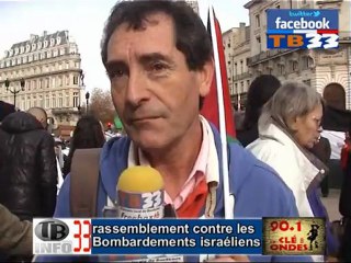 arrêt des frappes isrélienne sur Gaza rassemblement pl comédi
