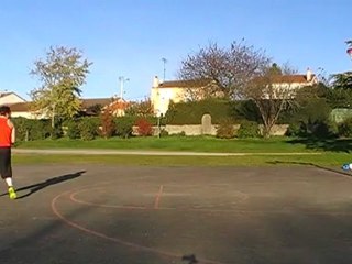 Basketball: Jump shot after Dribble left hand.