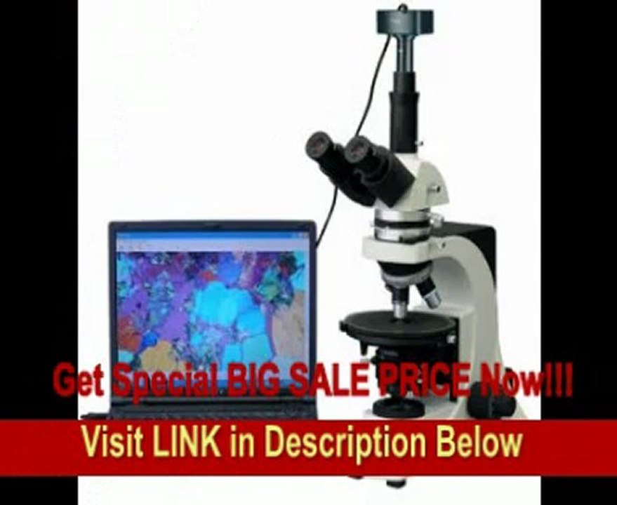 SPECIAL DISCOUNT  AmScope 40X-600X Trinocular Infinity Polarizing Microscope + 5M Camera