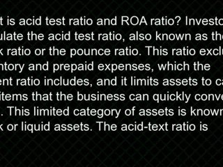 Understanding Acid Test Ratio & ROA Ratio: Key Financial Metrics 📊