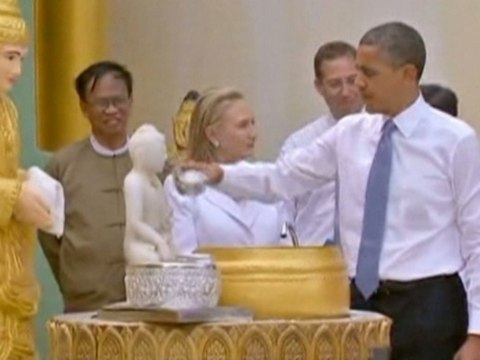 Obama, Clinton visit Myanmar