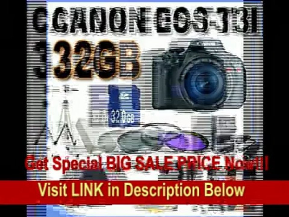 [REVIEW] Canon EOS Rebel T3i 18 MP CMOS Digital SLR Camera and DIGIC 4 Imaging with EF-S 18-55mm f/3.5-5.6 IS Lens + 32GB Memory+ Extra Battery/Charger + 3 Piece Filter Kit + Full Size Tripod + Case +Accessory