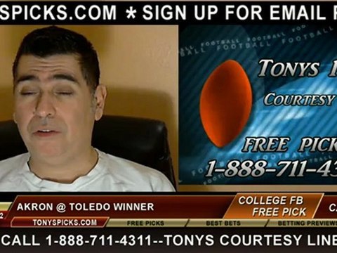 Akron Zips versus Toledo Rockets Pick Prediction NCAA College Football Odds Preview 11-20-2012