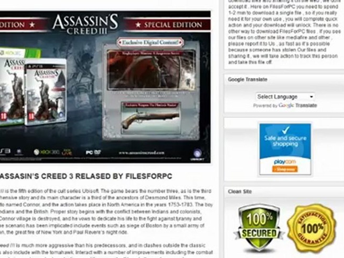 Assassins Creed 3 (PC) CD key for Steam - price from $6.69