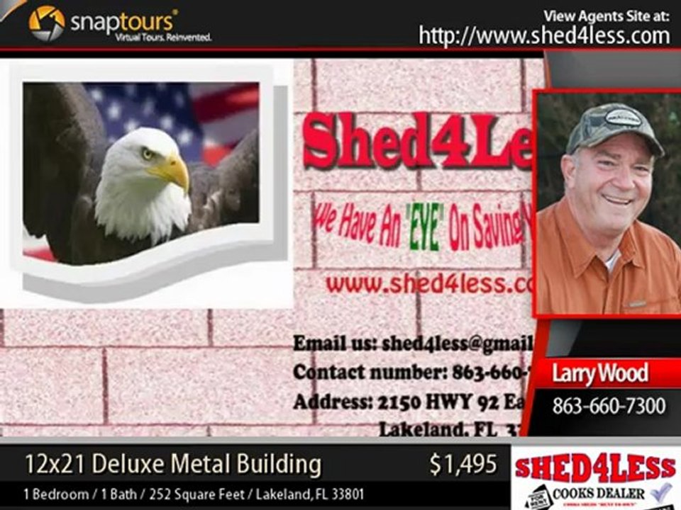 shed4less - 12x21 Metal Building "Deluxe Style"