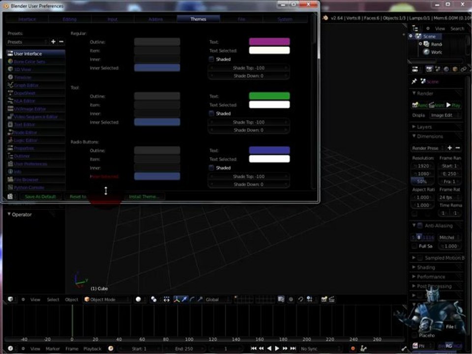 changer l'interface de blender