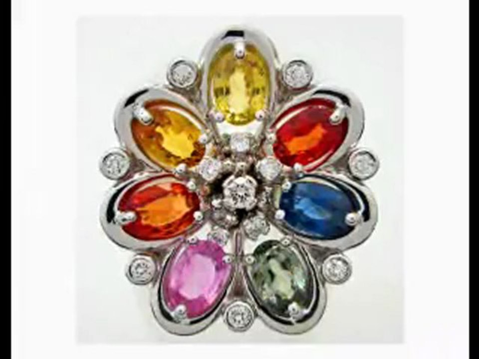 Bague Saphir fancy et Diamants dla0092