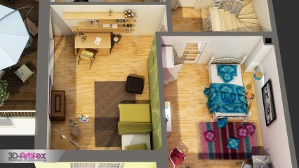 3D Grundriss / Grundrissaufbereitung / Grundriss Visualisierung / 3D by www.3d-artifex.de