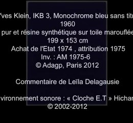 Art Session, Monochrome Bleu sans titre de Klein