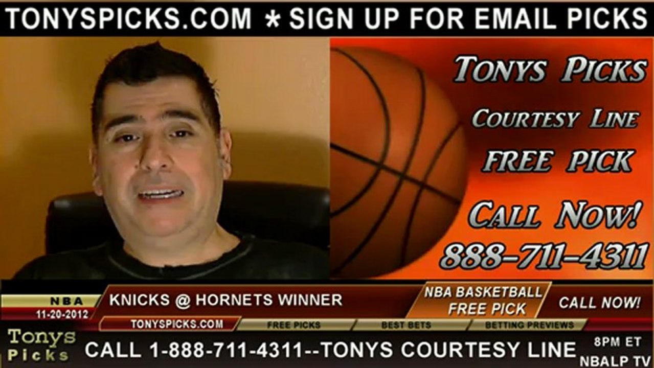New York Knicks versus New Orleans Hornets Pick Prediction NBA Pro Basketball Odds Preview 11-20-2012