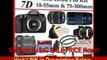 [BEST PRICE] Canon EOS 7D SLR Digital Camera with Canon EF-S 18-55mm f/3.5-5.6 IS Autofocus Lens and Canon Zoom Telephoto EF 75-300mm f/4.0-5.6 III Autofocus Lens + SSE Large 16GB Accessory Package Kit