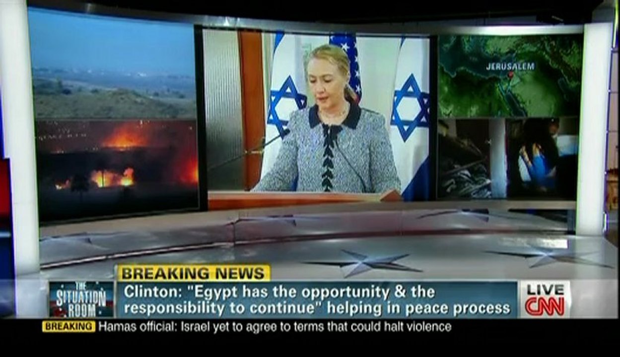 HILLARY CLINTON BIBI NETANYAHOU CONFERENCE ON GAZA 20/11/2012