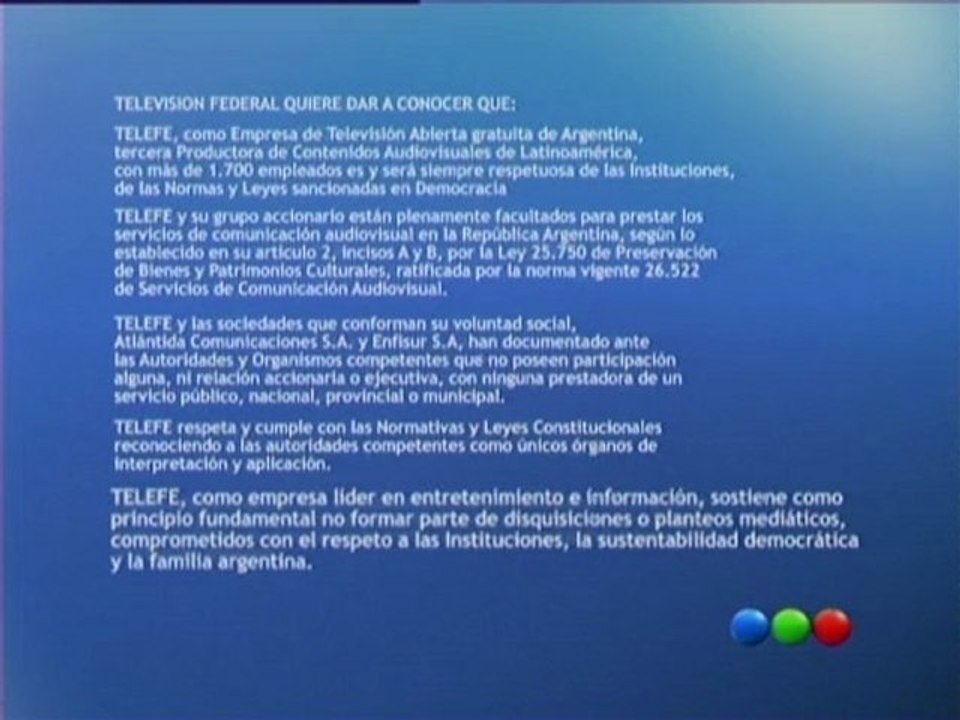 Comunicado de Telefe