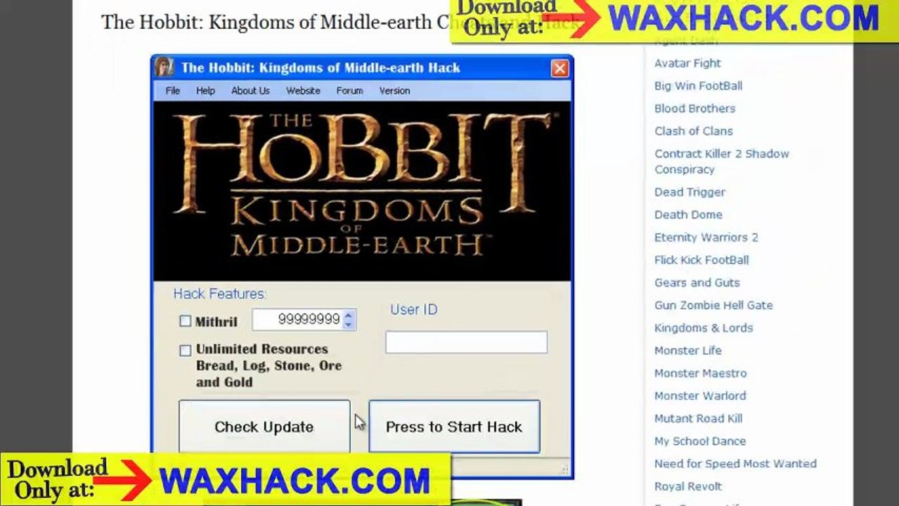 The Hobbit Cheats and Hacks for Mithril