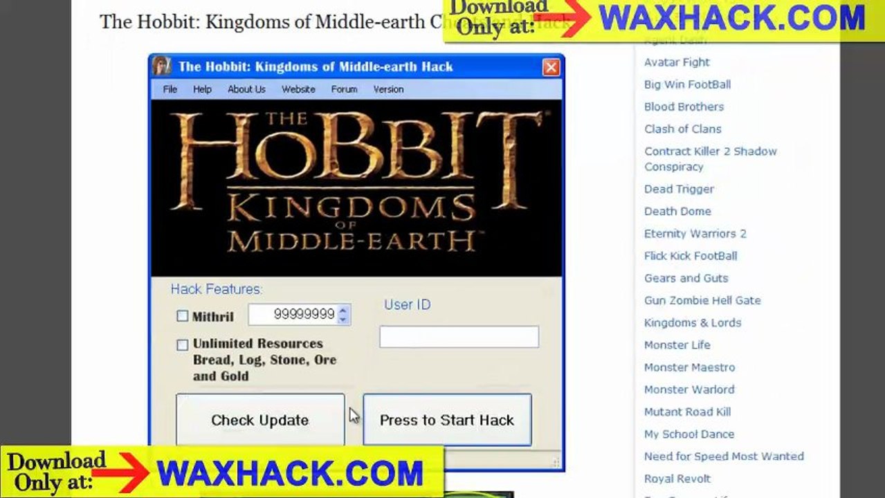 The Hobbit Hacks and Cheats - Kingdoms of Middle Earth