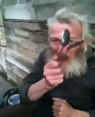 Homeless Man Playing The Spoons