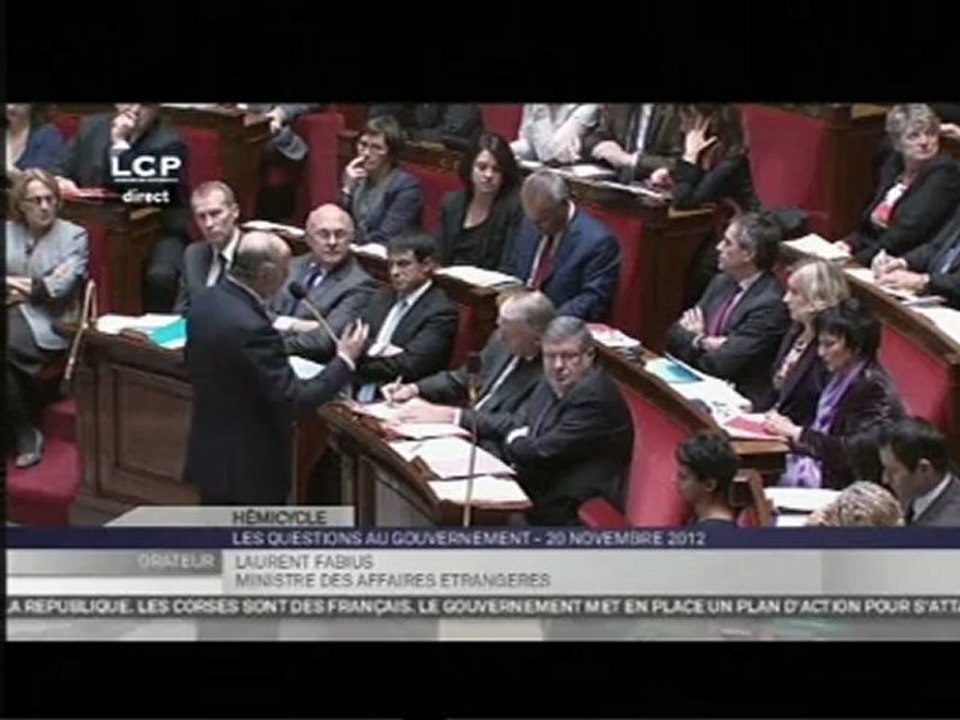 Proche-Orient - Laurent Fabius (Assemblée Nationale - 20/11/2012)