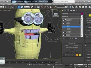 4 - modelisation des pieds et de la salopette avec le debut des bretelles