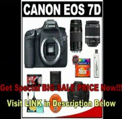 [BEST PRICE] Canon EOS 7D Digital SLR Camera Body + Canon 18-55mm IS Lens + Canon 75-300mm III Lens + 16GB Card + Canon 2400 DSLR Gadget Bag Case + Accessory Kit